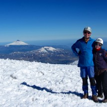 Alfred and Marion on the top of Volcan Lanin, 3776 meters sea level